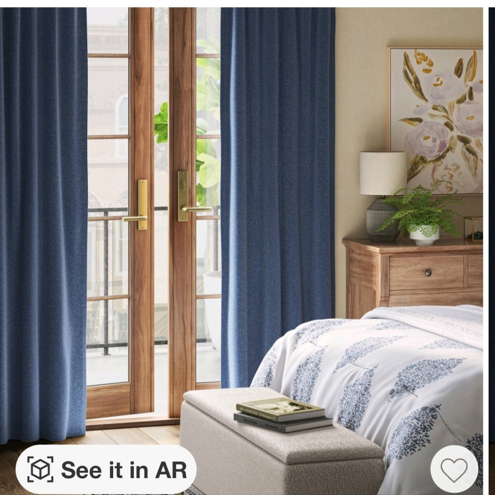 Threshold aruba blackout blue denim 50 x 84 curtain panel